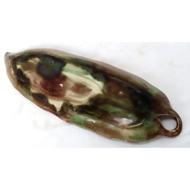 Antique American Victorian Majolica Leaf Relish Serving Tray For Sale - Image 10 of 13