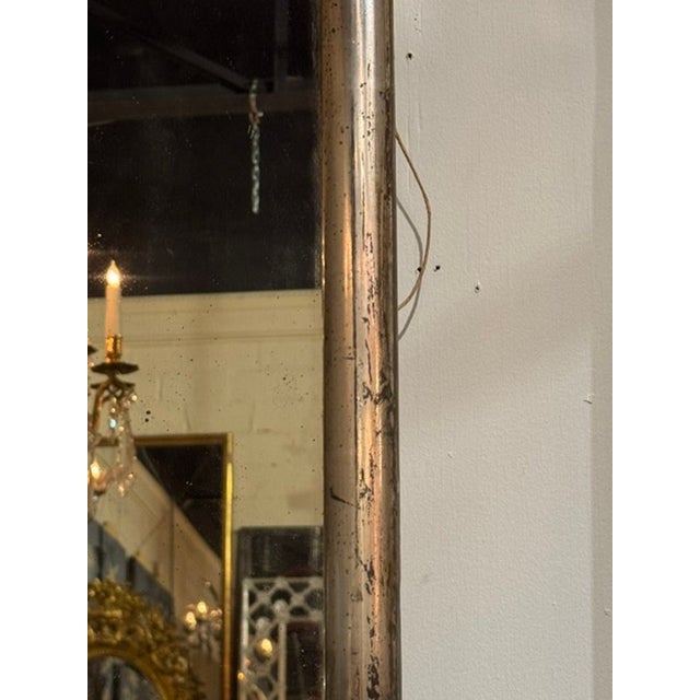 19th C. French Transitional Silver Leaf Mirror For Sale In Dallas - Image 6 of 8