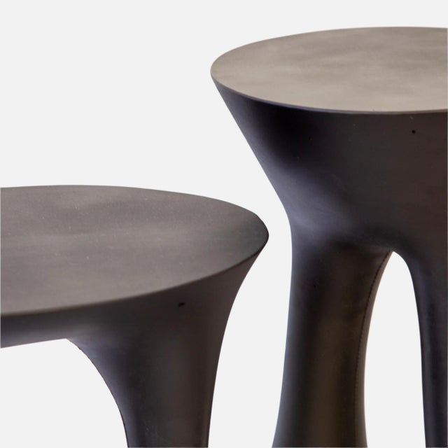 Not Yet Made - Made To Order Kreten Side Table, Painted Black, Tall, by Souda, Modern, Organic, Concrete End Table For Sale - Image 5 of 6