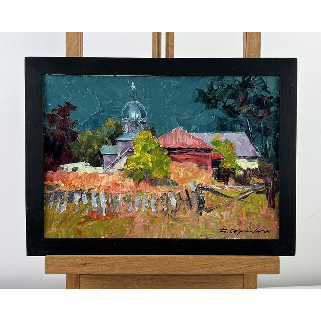 Impressionist Oil Painting Churchyard Serdyuk Boris Petrovich For Sale - Image 3 of 11