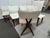 X-Back White Leather and Dark Walnut Wood Dining Side Chairs, Set of Ten For Sale - Image 10 of 12