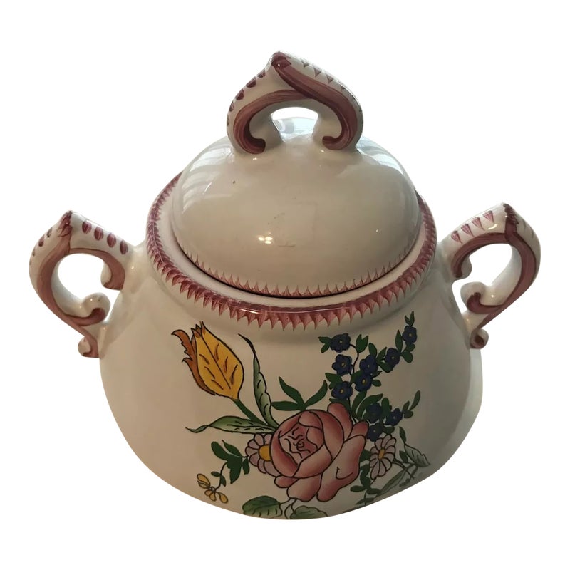 Late 20th Century French Hand Painted Earthenware Tureen Signed By Artist Roullet Renoleau