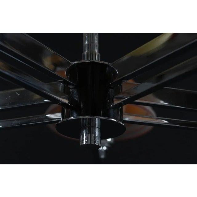 Mid-Century Modern Art Deco Five-Armed Chandelier in Chromium Plated Metal by Fog & Mørup, 1940s For Sale - Image 3 of 10