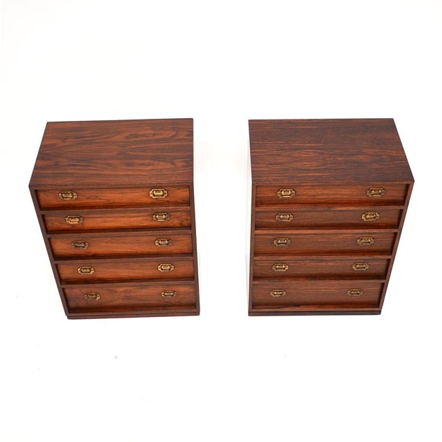 Vintage Danish Bedside Tables by Henning Korch for Silkeborg, 1960s, Set of 2 For Sale - Image 6 of 11