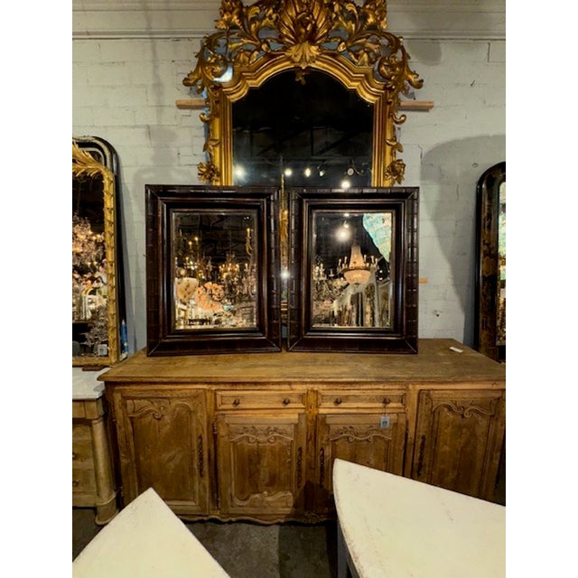 Traditional Pair of Vintage English Leather Bound Mirror For Sale - Image 3 of 7