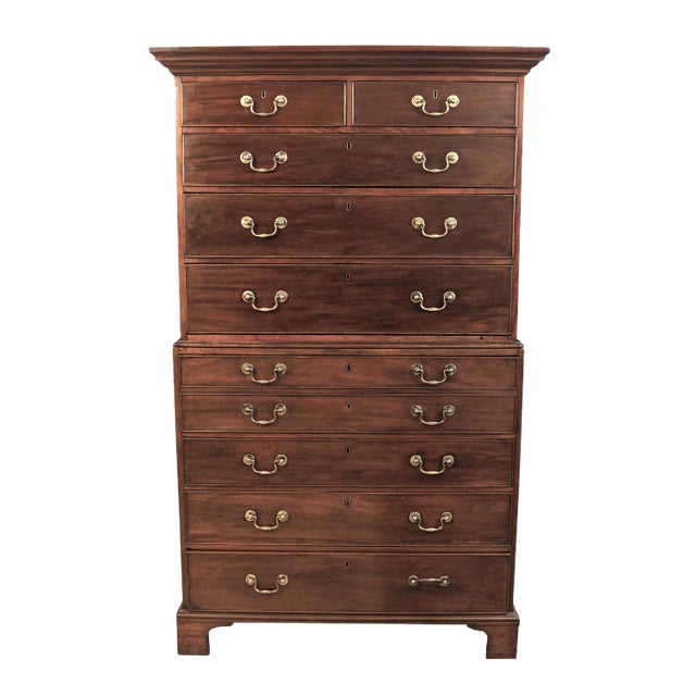 18th Century George III Mahogany Chest of Drawers/Secretary Desk For Sale