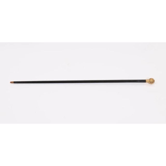 This is a beautiful antique French silver gilt pommel handled walking stick, circa 1890 in date The striking stick...
