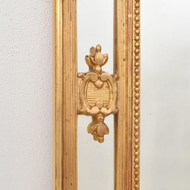 Paint Antique Louis Filippe Mirror with Volutes and Golden Frame, 1800s For Sale - Image 7 of 12