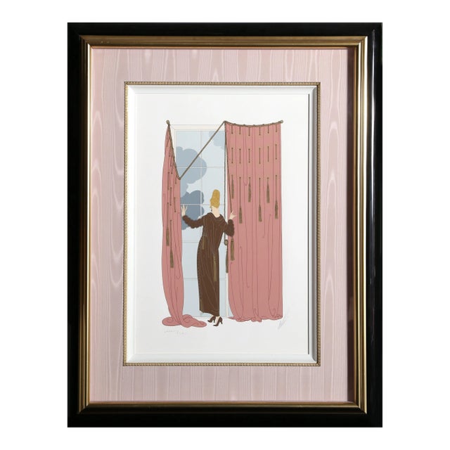 1970s Erté, "Cloudy Morning", Art Deco Screenprint For Sale