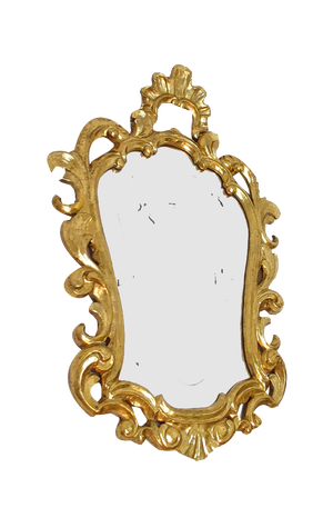 Baroque Wood and Gold Leaf Mirror, Spain, 1950s
