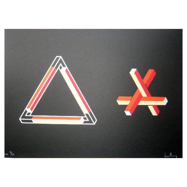 Josep Molins, Falsaciones Del Triangulo De Penrose 10, Lithograph, 2003 For Sale