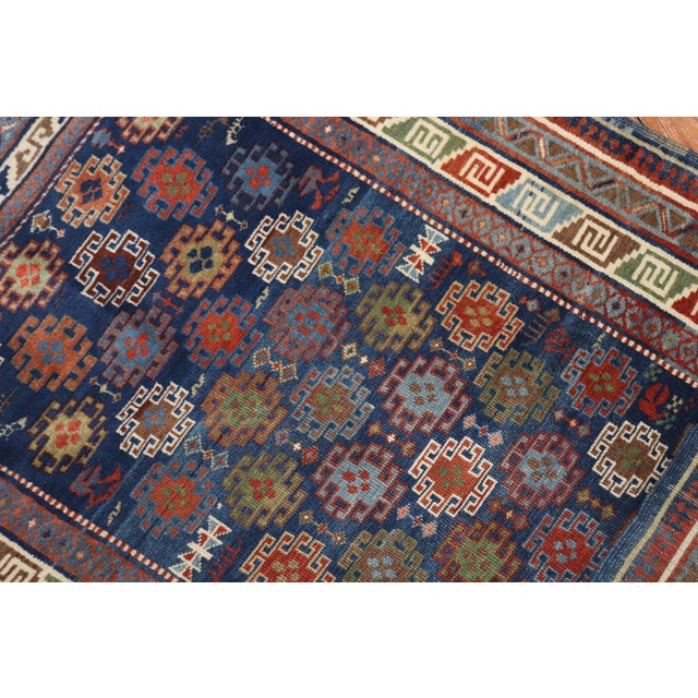 Blue Antique Caucasian Kuba Rug - 3'5" x 5' For Sale - Image 13 of 18