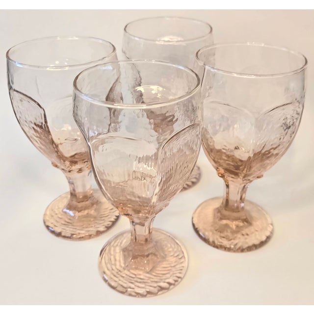 Vintage Icy Pink Goblets- Set of Four For Sale - Image 6 of 9