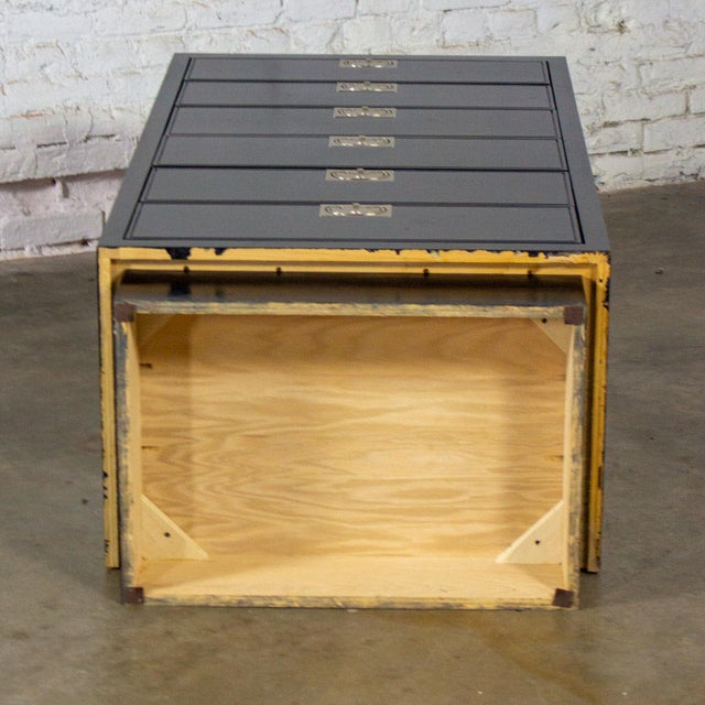 Black Mid to Late 20th Century Modern Campaign Henredon Black Narrow Chest of Drawers or Lingerie Cabinet For Sale - Image 8 of 18