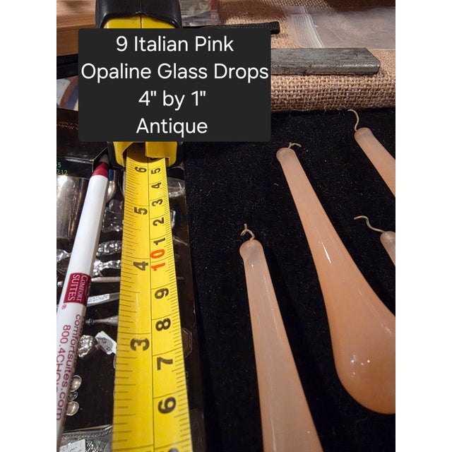 Pink Opaline Murano Glass Drops Set of Nine For Sale In San Antonio - Image 6 of 6