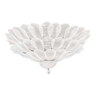 Huge Contemporary Imperial Sanded “Petals” Murano Glass Flush Mount by Simoeng For Sale