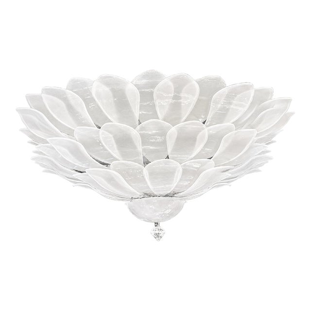Huge Contemporary Imperial Sanded “Petals” Murano Glass Flush Mount by Simoeng For Sale