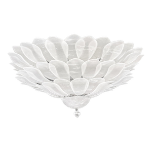 Huge Contemporary Imperial Sanded “Petals” Murano Glass Flush Mount by Simoeng