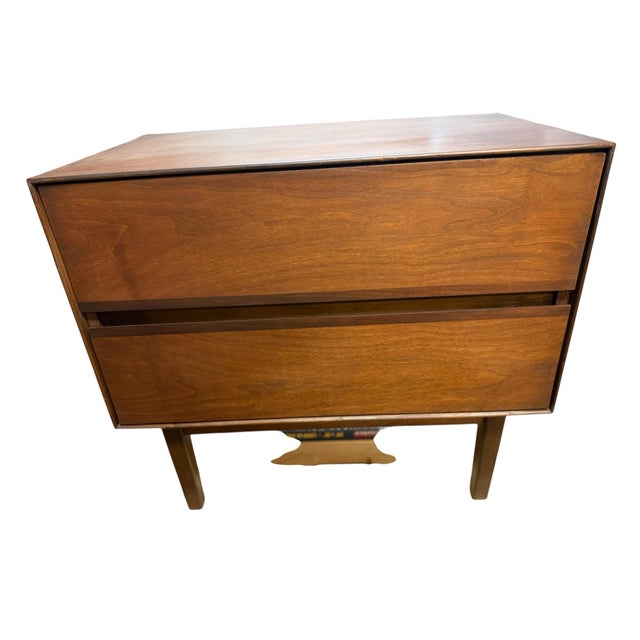 Mid Century Walnut Rosewood Nightstand Stanley For Sale - Image 6 of 10