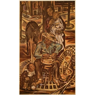 1951 After Maria Blanchard "The Basket Maker", First Edition Parisian Lithograph For Sale