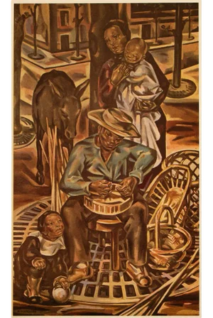 1951 After Maria Blanchard "The Basket Maker", First Edition Parisian Lithograph