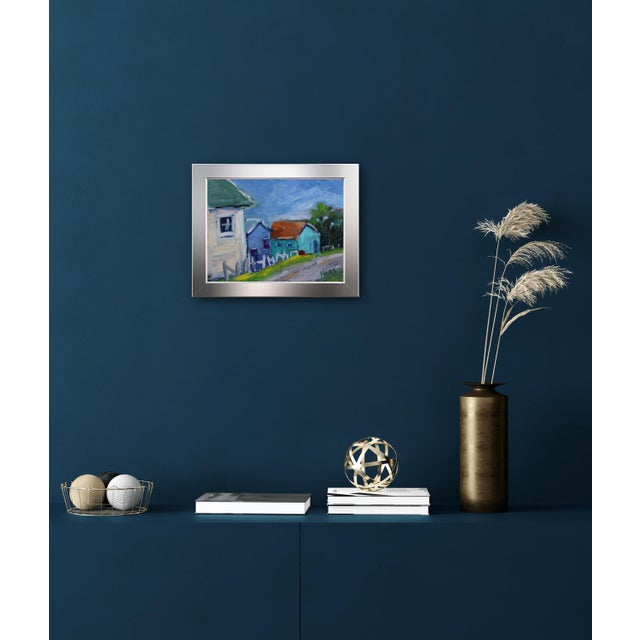 Contemporary Modern Impressionist Oil Painting, Mendocino Alley For Sale - Image 3 of 7