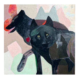 “Wolf Encounters” Art by LWren Walraven For Sale