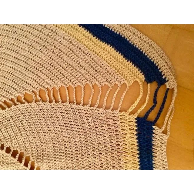 Shabby Chic Vintage Hand-Crocheted Round Spiral-Pattern Doilies- 5 Pieces For Sale - Image 3 of 6