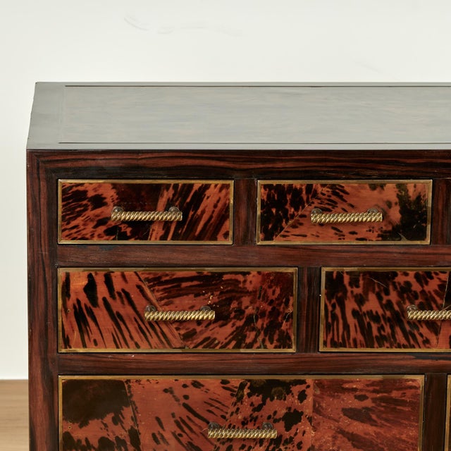 Vintage Faux Tortoiseshell and Rosewood Chest of Drawers For Sale - Image 4 of 17