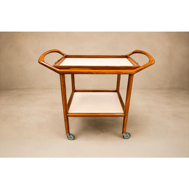 Wood Brazilian Mid-Century Modern Bar Cart in Caviúna Wood, Brazil, 1960s For Sale - Image 7 of 18