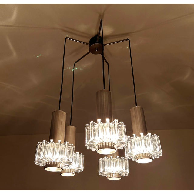 Vintage Space Age Pendant Light in Chrome Plating, Steel and Acrylic Glass from Honsel, 1970s For Sale - Image 10 of 17