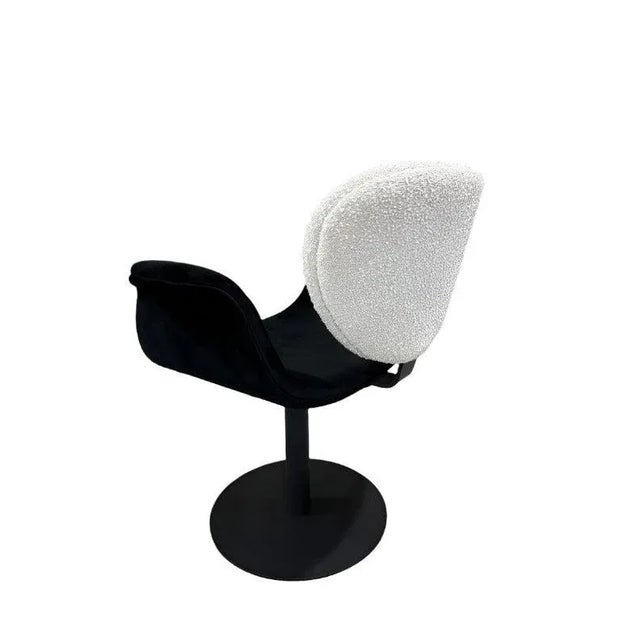 Metal Tulip Swivel Chair in Black and White For Sale - Image 7 of 8