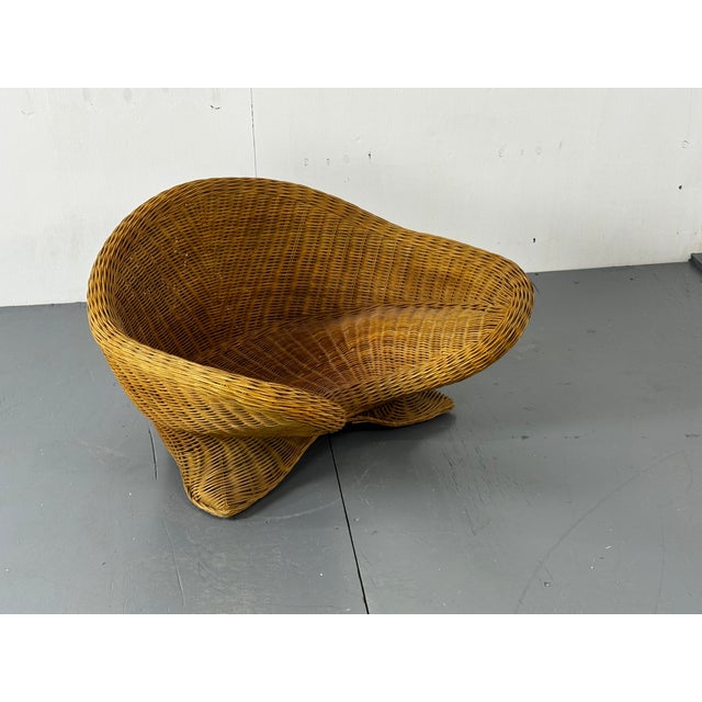 Vintage Wicker and Bamboo Meditation Lotus Chair, 1970s For Sale - Image 12 of 12