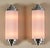Pair Skyscraper Vintage Art deco light Old Lamp Wall Sconces Fixture Nickel Brass & Pink Glass Rod Ship Light Excellent...