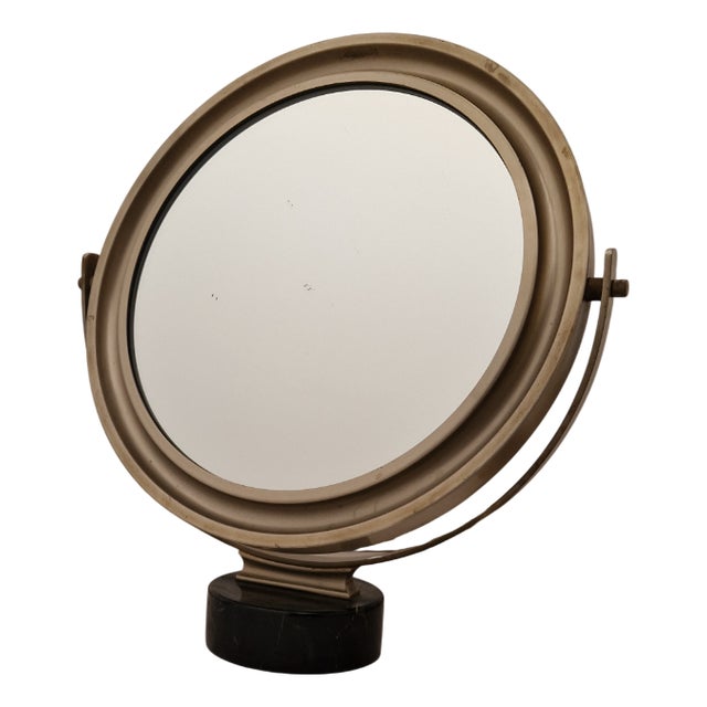 Vintage Narciso Table Mirror with Black Marble Base by Sergio Mazza for Artemide For Sale