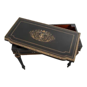 French 19th Century Ebonized and Inlay Game Table