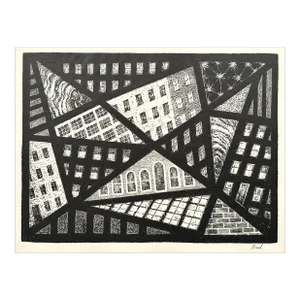 Richard Hood (1910-1995) - Vintage Abstract Modernist Lithograph, Signed (C. 1950)/Wpa Artist/Paul Klee