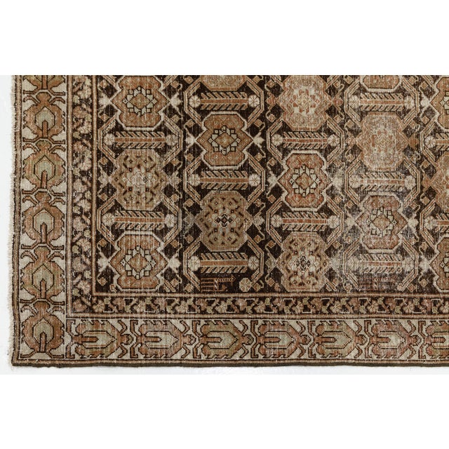 19th Century Antique Malayer Wool Runner Rug With Geometric Trellis Motif For Sale - Image 4 of 10