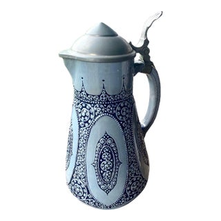 Wick-Werke German Jugendstil Salt-Glazed Stoneware 2½-Liter Lidded Pitcher, C. 1920s For Sale