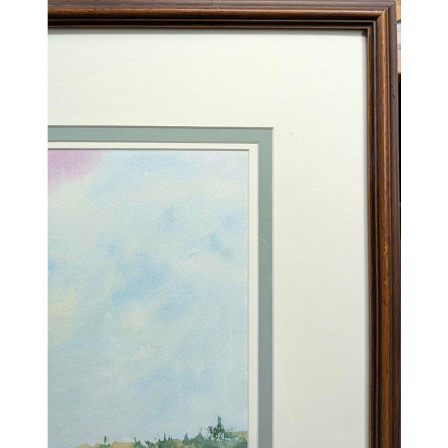 Wood 1980s Angelina Wood Original Sailboat Watercolor Painting in Custom Frame For Sale - Image 7 of 9