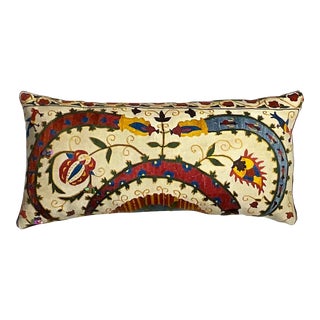 Funky Single Vintage Suzani Pillow For Sale