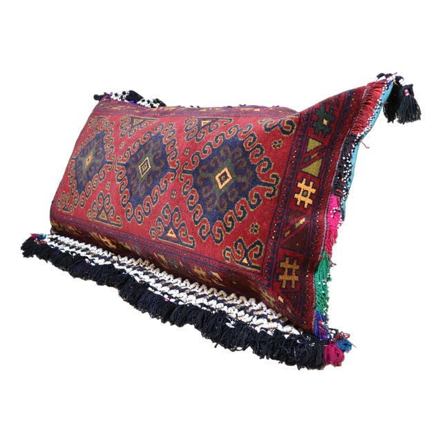 Vintage Afghan Nomad Rug Seat Cushion Cover, 1970s For Sale
