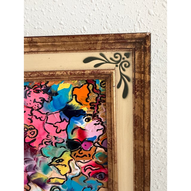 Serg Graff "The Relatives" Abstract Acrylic Painting Framed Outsider Art Coa For Sale - Image 4 of 8