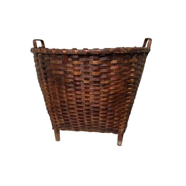 Deep early footed basket. Excellent condition. Nice large size. Nice dark, warm patina.