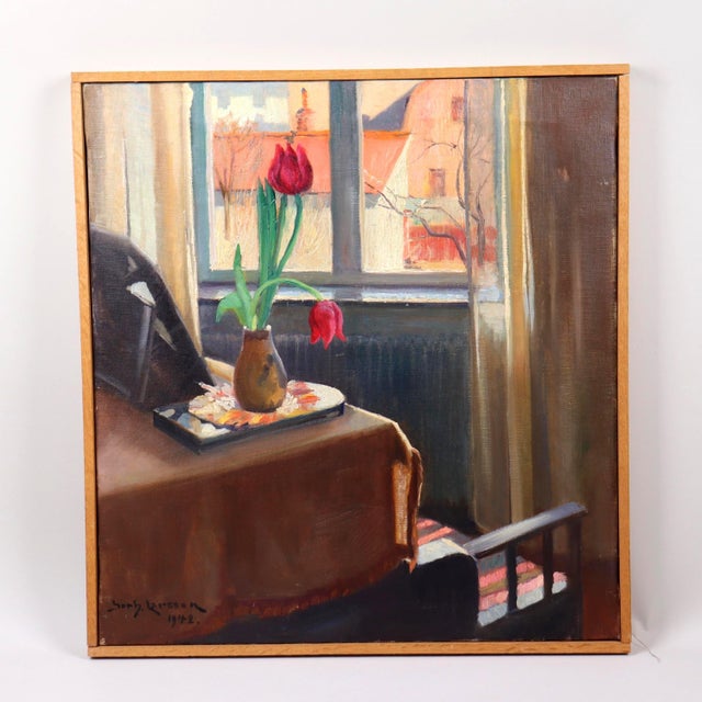 Georg Larsson, View from Window, 1942, Oil on Canvas, Framed For Sale - Image 16 of 16