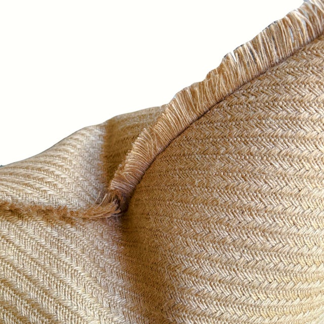 Ralph Lauren Jute Pillows With Fringe Trim - A Pair For Sale - Image 4 of 5