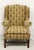 Southwood Mahogany Frame Chippendale Pineapple Fabric Wing Back Chair W/ Ottoman For Sale In Charlotte - Image 6 of 15