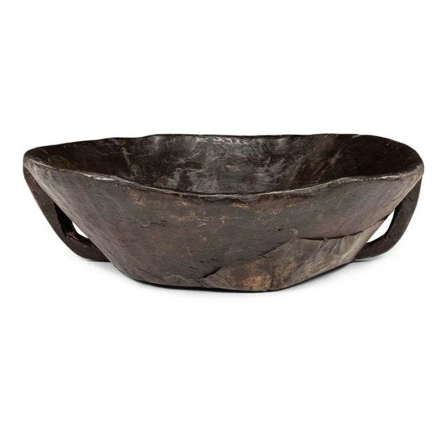 Mid 20th Century Large Primitive Bowl Hand-Carved From Hardwood For Sale - Image 5 of 12