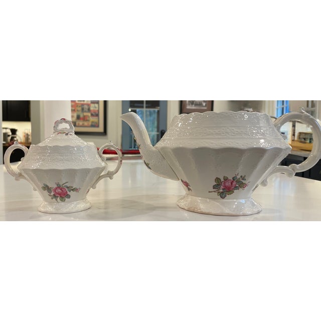 English Spode Tea Set & Dessert Service for 8 - 1920s-1940s - 42 Pieces - Billingsley Rose English Porcelain For Sale - Image 3 of 11