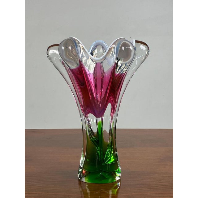 Art Glass Vase by Josef Hospodka for Chribska Glassworks, 1960s For Sale - Image 9 of 12